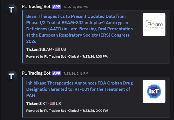 PL Trading Bot — clinical / FDA embed