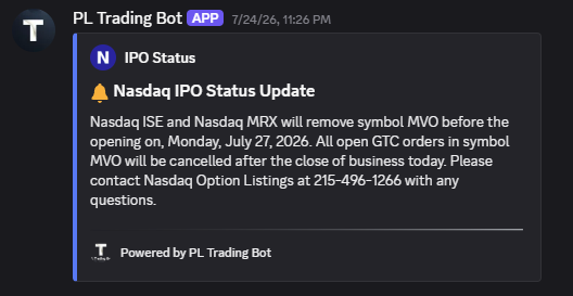 PL Trading Bot — IPO status update